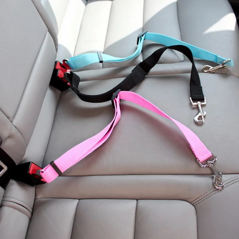 Adjustable Pet Dog Cat Car Seat Belt for Dogs Harness Leash Small Medium Travel Clip French Bulldog Dog Accessories Supplies