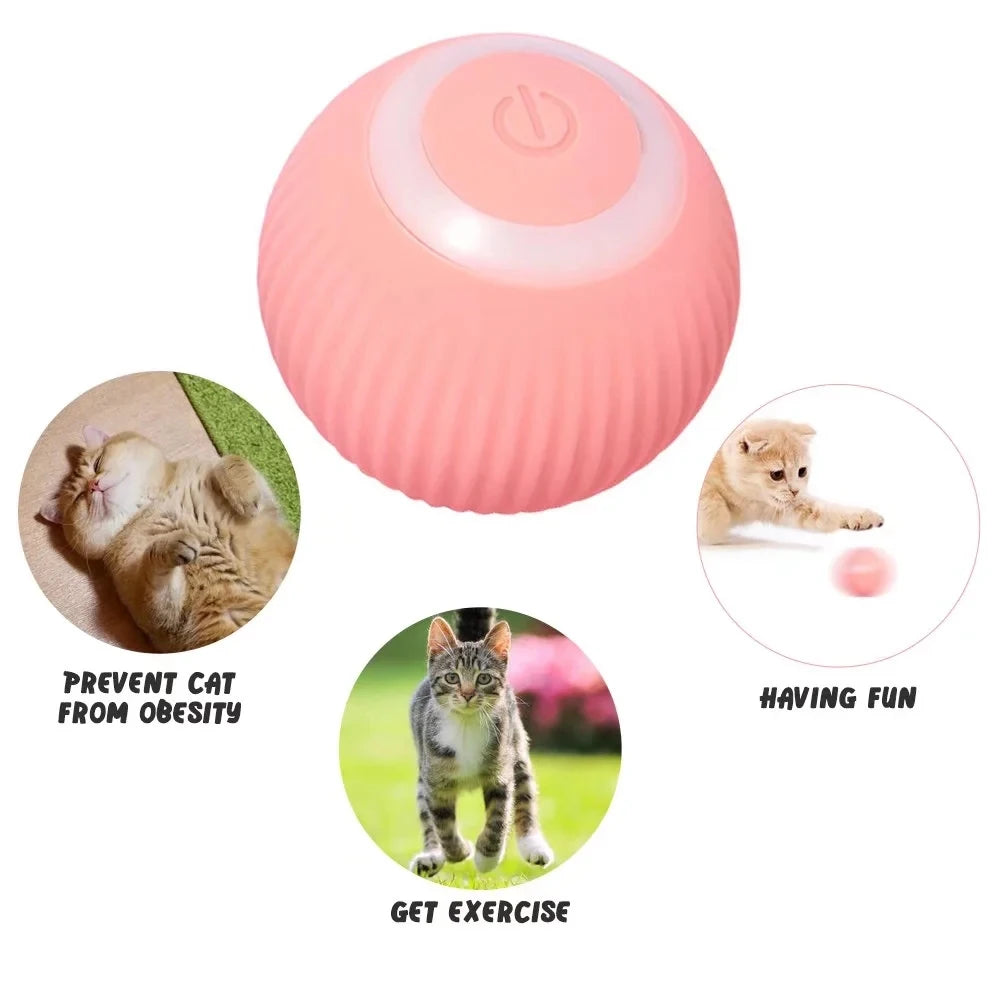 Smart Cat Toys Rolling Ball Rechargeable Electic	Interactive Toys for Cats Training Self-moving Funny Accessories for Kitten Pet
