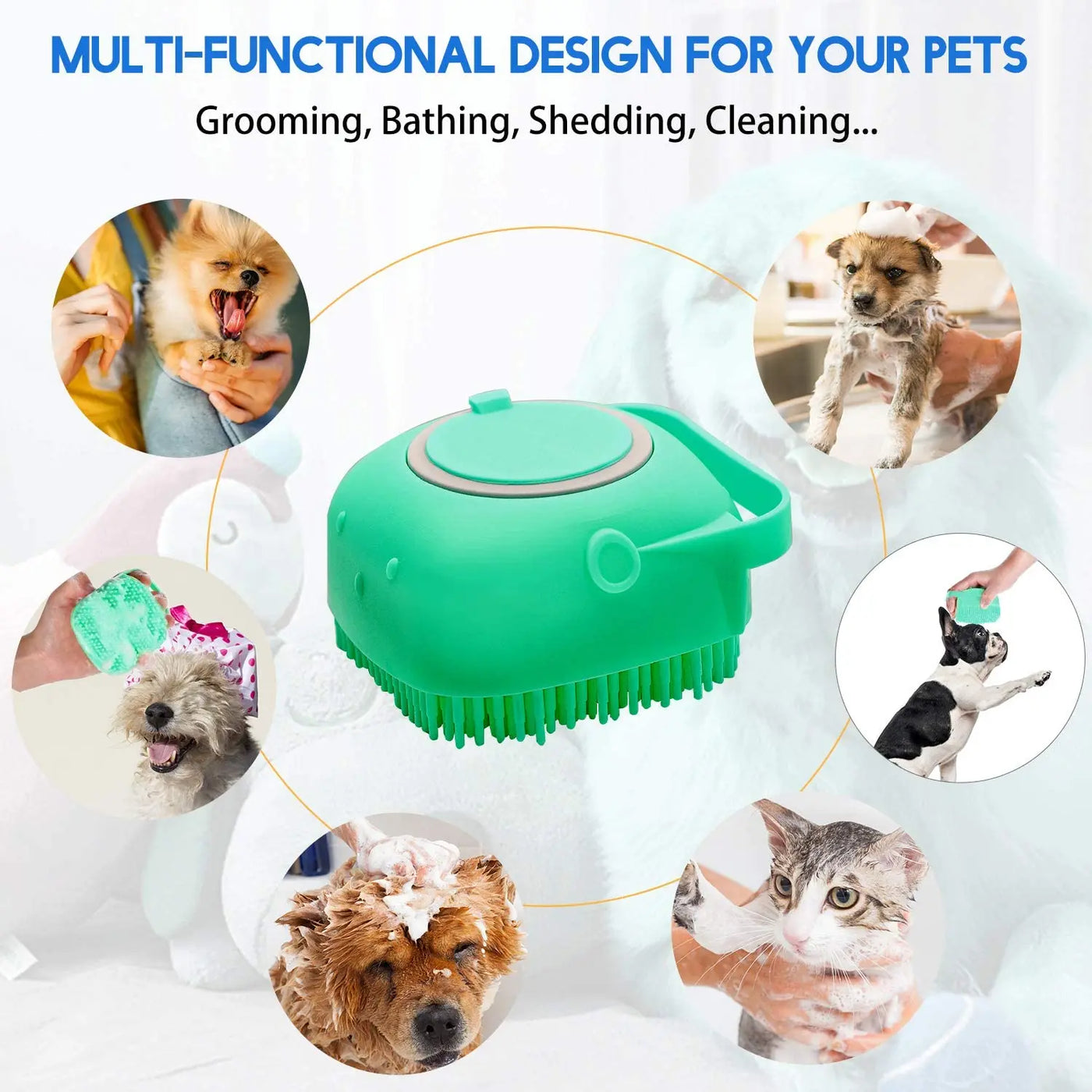 Pet Accessories For Dogs Shampoo Massager Brush Bathroom Puppy Cat Massage Comb Grooming Shower Brush For Bathing Soft Brushes