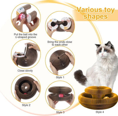 Magic Organ Cat Toy Cats Scratcher Scratch Board Round Corrugated Scratching Post Toys for Cats Grinding Claw Cat Accessories